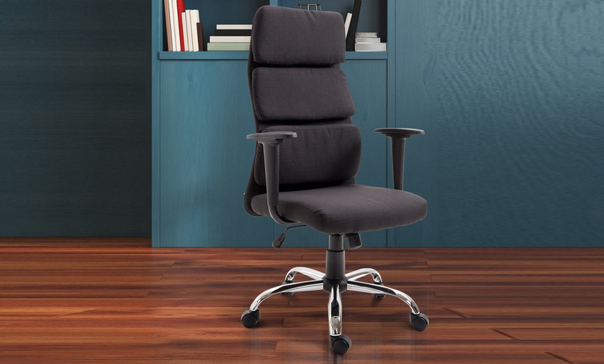 Image 5: HOMCOM Linen Office Chair