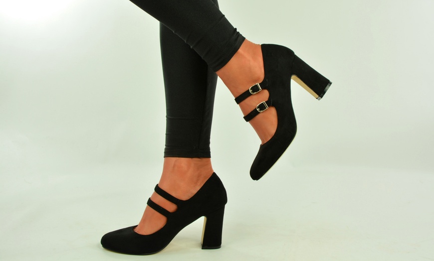 Image 2: Double Strap Pumps