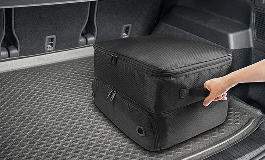 Image 3: Two Layer Golf Trunk Organizer