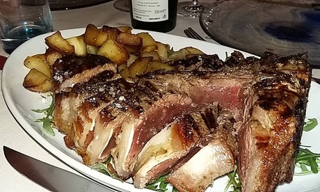 Menu con 1 o 2 kg di bistecca, dolce e vino per 2 o 4 persone al ristorante Le Terrazze Di Nappino (sconto 65%)