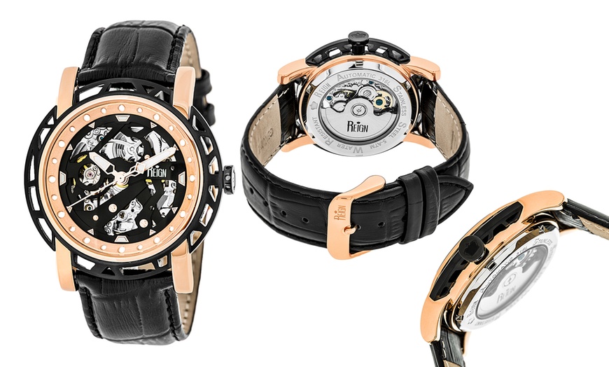 Image 3: Horloge met leren band