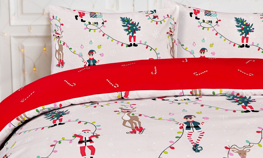 Image 8: Santa Print Duvet Set in Various Sizes