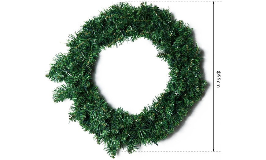 Image 6: Homcom Pre-Lit Christmas Wreath