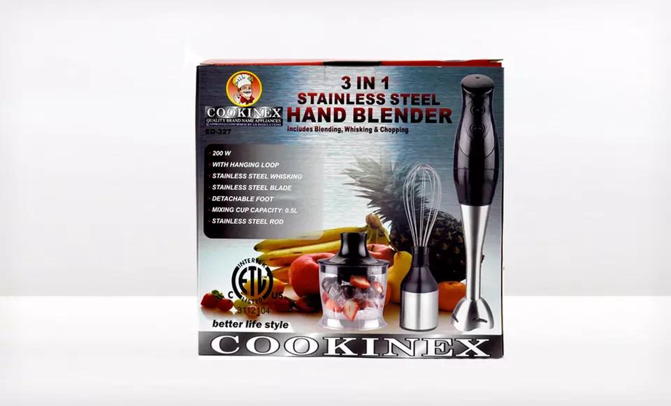 $24.99 for a Cookinex 3-in-1 Stainless-Steel Hand Blender (ED-327) ($69.99 List Price). Free Shipping and Returns. - Second Medium