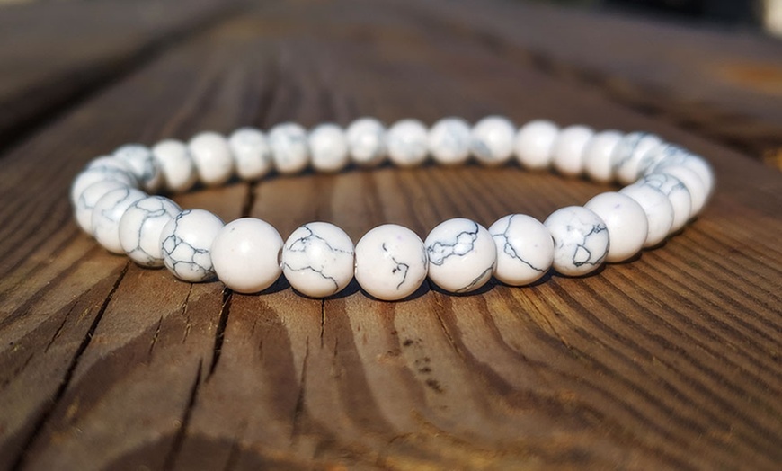 Image 6: One or Two White Howlite Bracelets