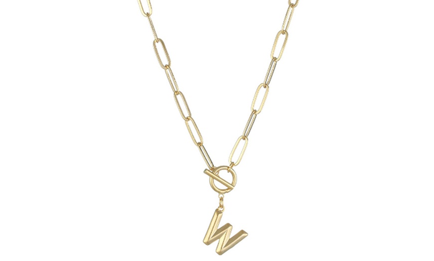 Image 25: Women's Initial A-Z Letter Necklace