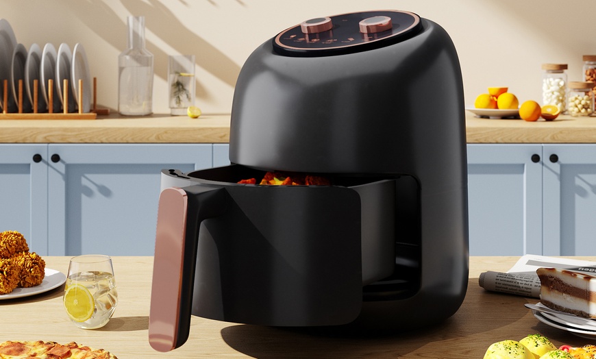 Image 1: 5.5L Knob Air Fryer Black