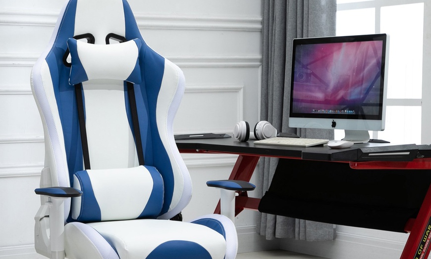 Image 1: HomCom Gaming Chair