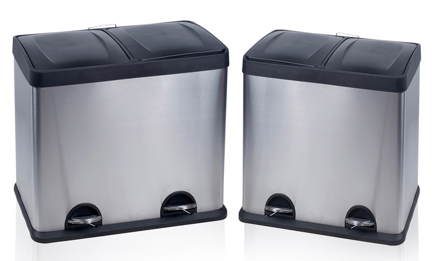 Image 2: Two-Compartment Pedal Bin