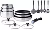 Arthur Martin 15-teiliges Edelstahl-Kochgeschirr mit abnehmbarem Griff