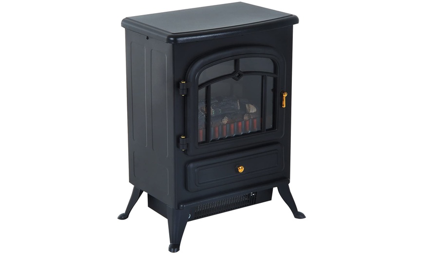 Image 3: HomCom Indoor Fireplace Heater