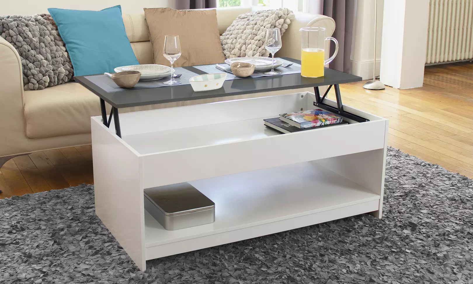 Table basse avec plateau relevable petit ou grand modèle - Primary Image