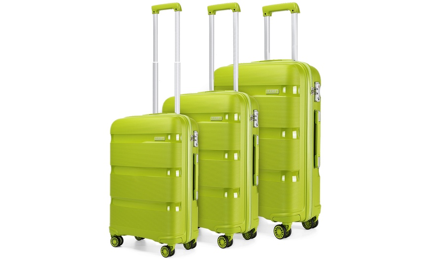 Image 4: One or Three Kono Bright Hard Shell PP Suitcases