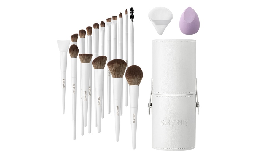 Image 3: 16 Pieces of Professional Makeup Brush Set