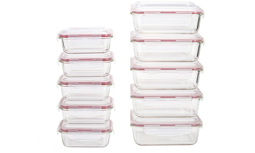 Image 30: Vinsani Ten-Piece Glass Container Set