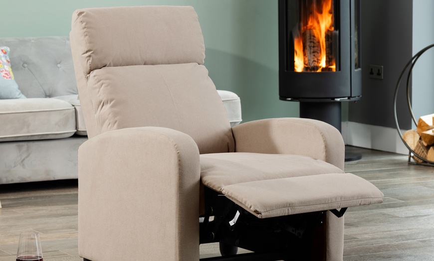 Image 2: Medina Manual Push Back Recliner Armchair