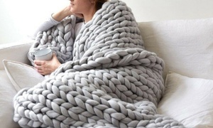 Chunky Knitted Warm Blanket