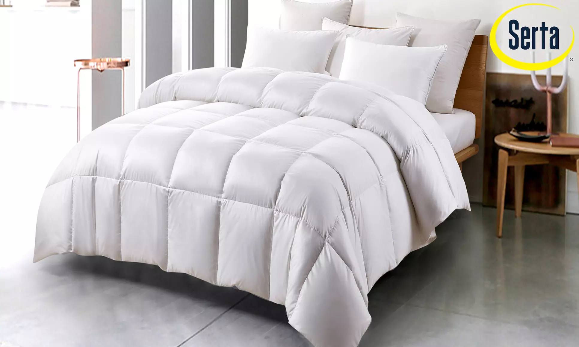 Serta White Down and Feather Fiber Comforter - Choose Your Warmth - Primary Image