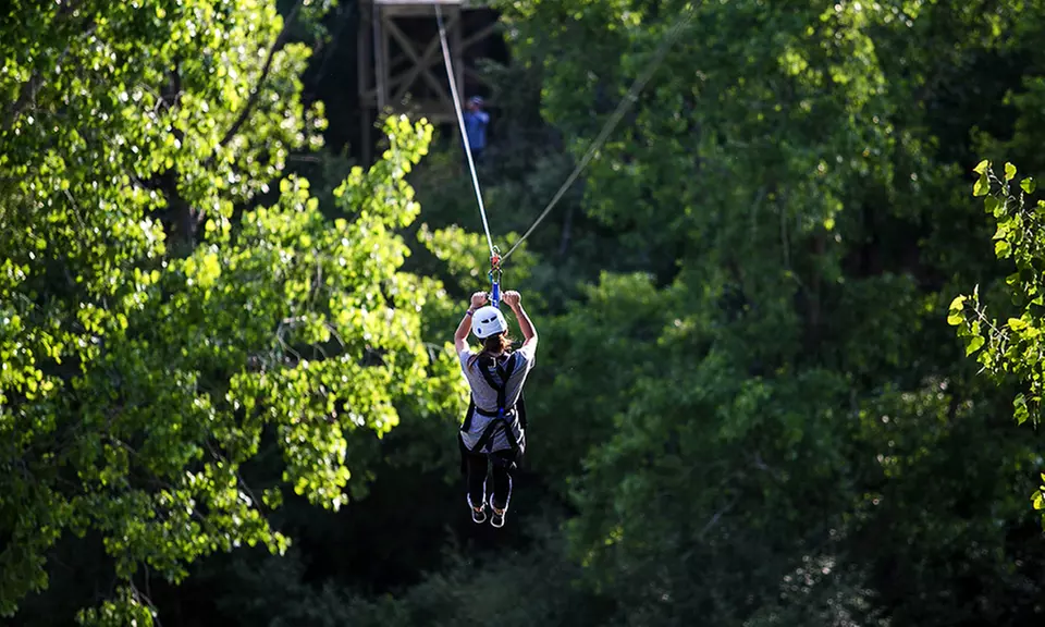 Six-Station Zip-Line Tour with GoPro or Three Trips down Quad Zip-Line at Cannonsburg Ski Area (Up to 31% Off) - Second Medium