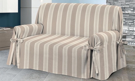 Copridivano o copripoltrona con laccetti, Made in Italy e disponibile in 3 misure e varie fantasie