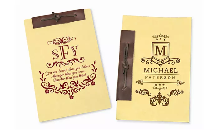 Genuine Leather-Bound Journal or Antique-Style Notebook from Monogram Online (Up to 83% Off) - Second Medium