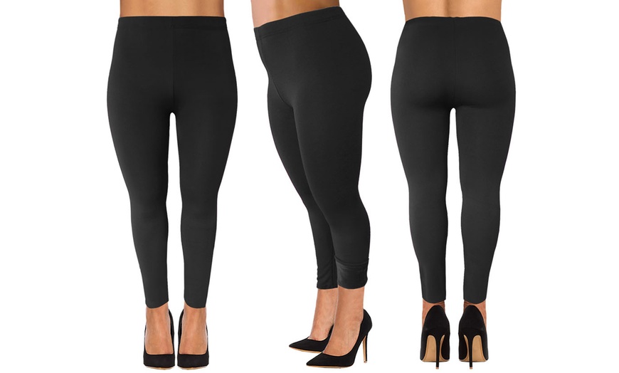 Image 2: Plus Size Thick Fur Lined Leggings