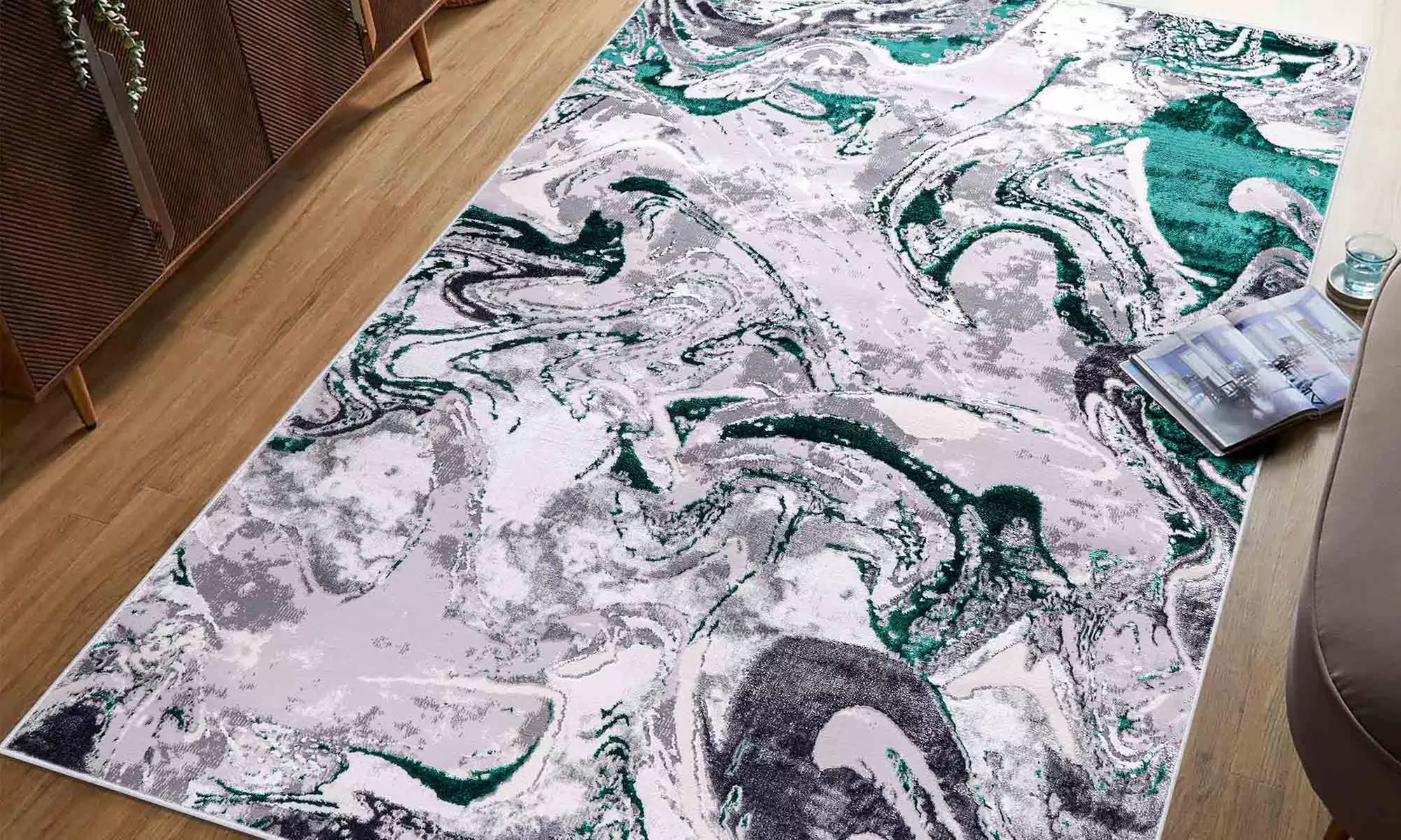 Modern Abstract Emperor Contemporary Thick Rug