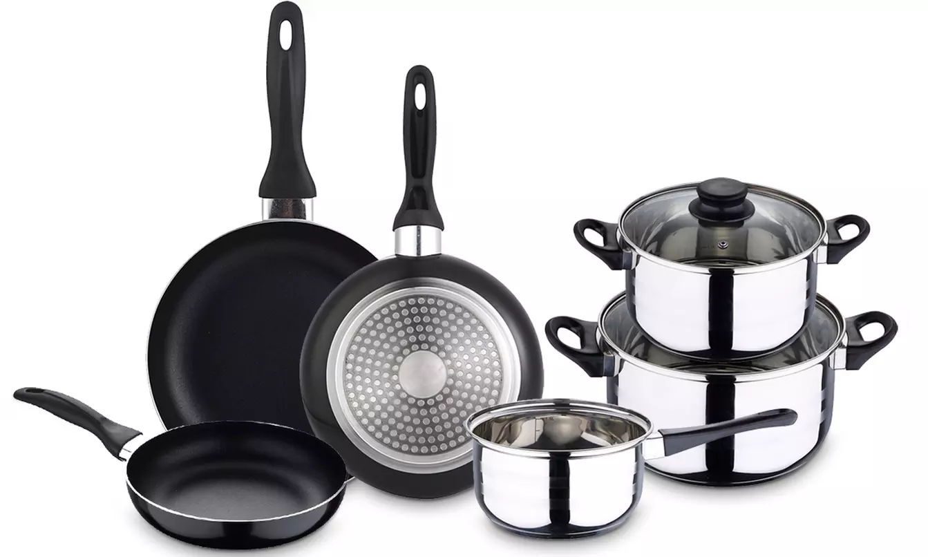 WellHome 3-tlg. Pfannen-Set und/oder 5-tlg. Kochtopf-Set - Primary Image