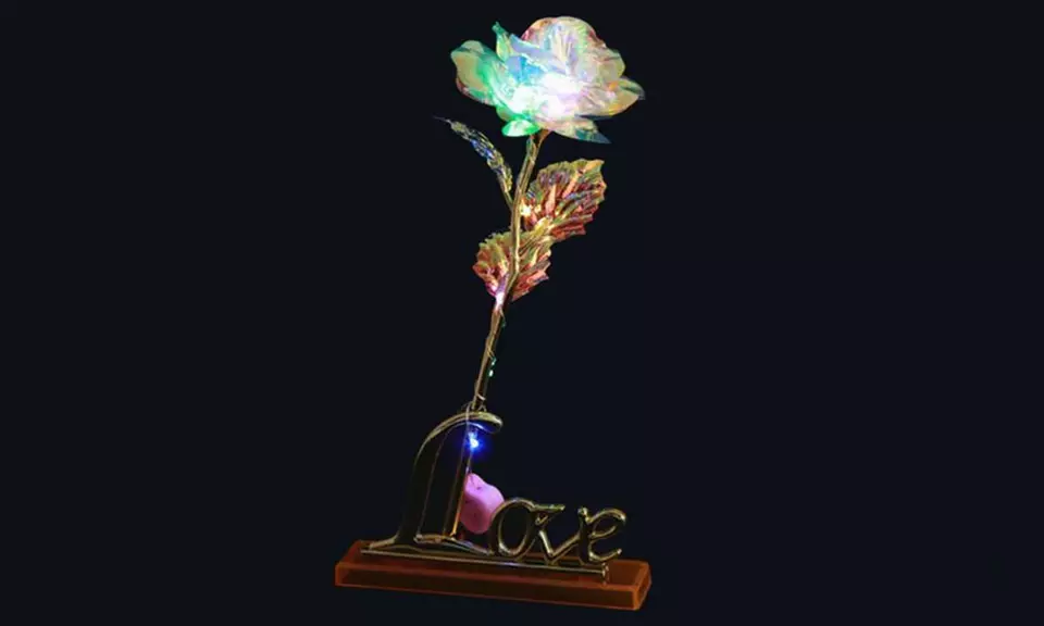 24K Foil-Plated Valentine Rose - Second Medium