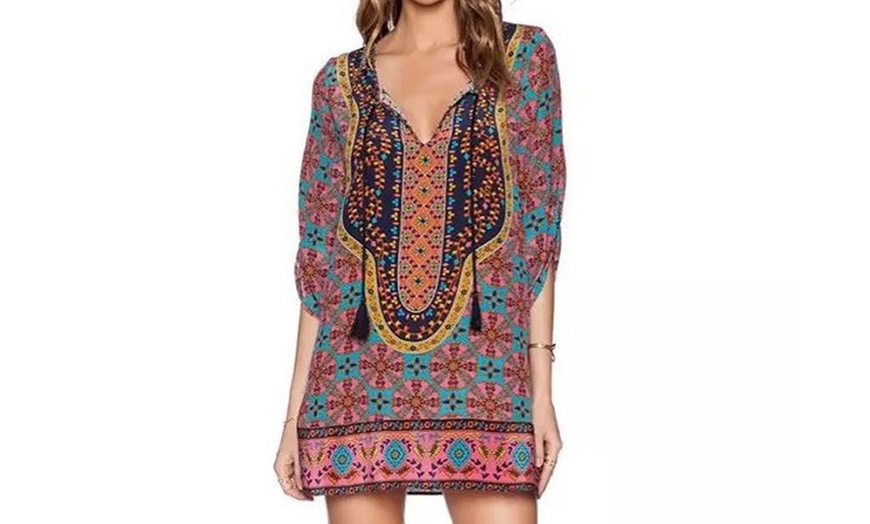 Image 4: Bohemian-Style Kaftan Dress