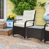 Image 7: Outsunny Three-Piece Outdoor Rattan-Effect Bistro Set 