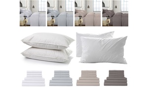 6-Piece 1500TC Bedding Set with Two Duck Feather and Down Pillows