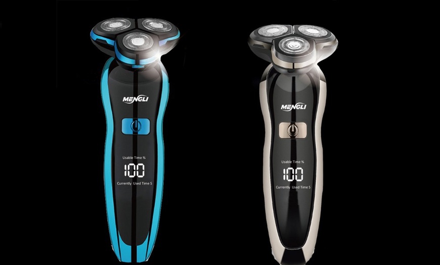 Image 7: One or Two Wet and Dry Wireless Electric Shavers in Blue and Silver