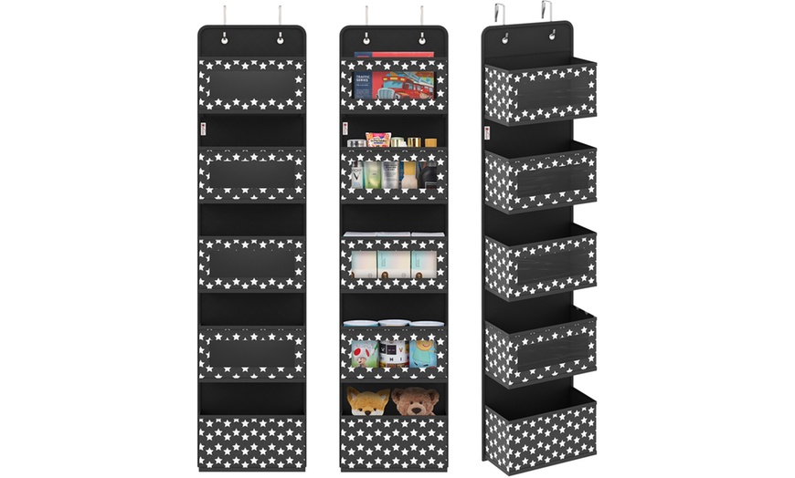 Image 14: Four- or Five-Tier Over-the-Door Hanging Organiser