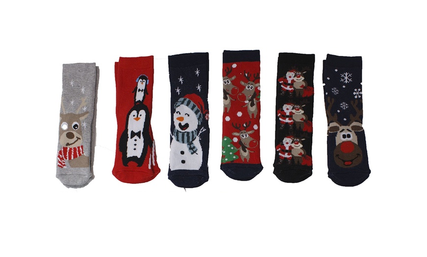 Image 2: 6 ou 12 paires de chaussettes de Noël