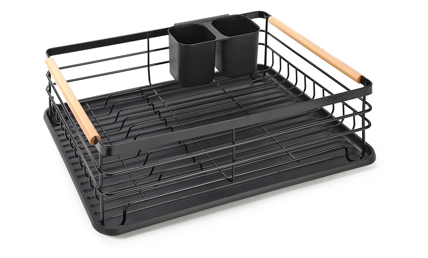 Image 18: Three-Piece Dish Drainer with Drip Tray and Cutlery Holder