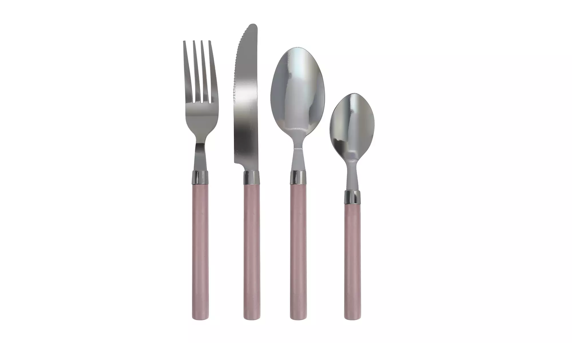 Set de 24 cubiertos de acero inoxidable con mango de colores