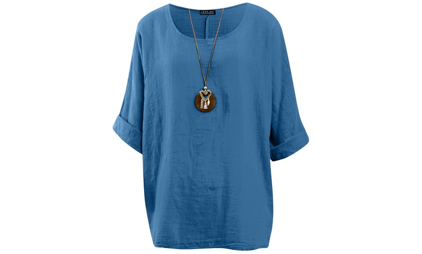 Image 18: Love My Fashions Women's Plain Necklace Tunic Top