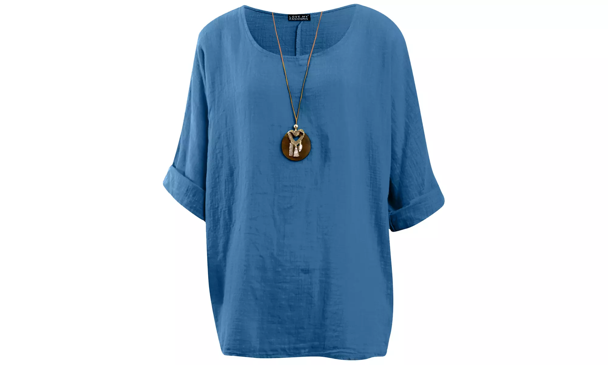 Love My Fashions Women's Plain Necklace Tunic Top