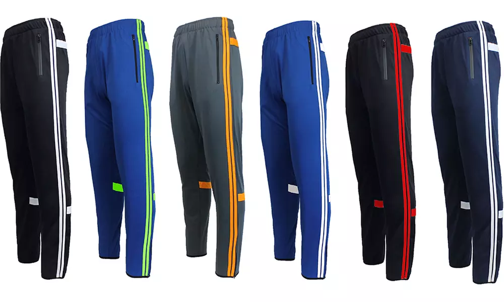 Men's Slim-Fit Moisture-Wicking Striped Jogger Pants - Primary Image