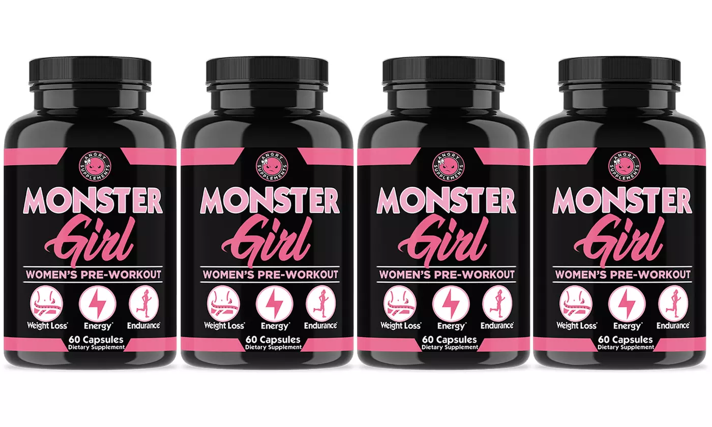 Angry Supplements Women's Monster Girl Non-GMO Pre-Workout Supplement (60-Count; 4-, 5-, or 6-Pack) - Primary Image