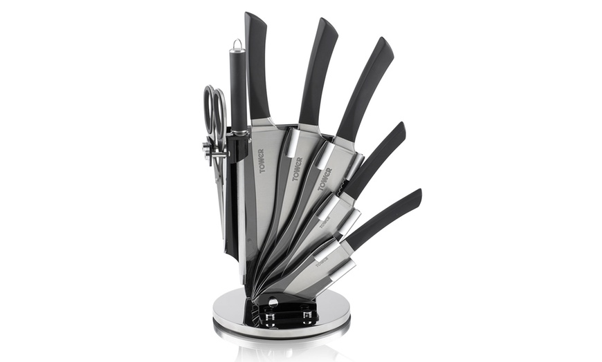 Image 2: Tower Knife Set with Stand