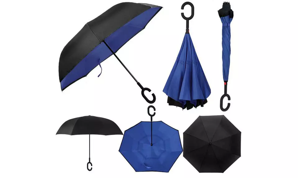 SwissTek Double-Layer Windproof Reverse-Folding Smart Umbrella with UV Protection - Primary Image