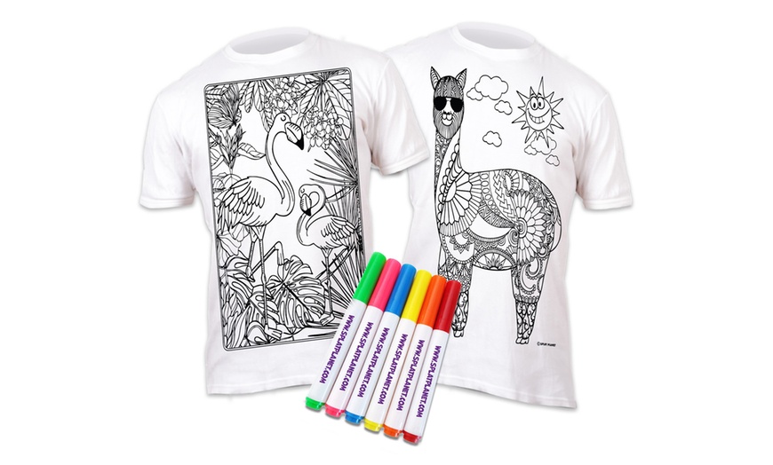 Image 5: Colour-in T-Shirts with Pens