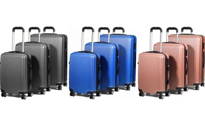 Three Lightweight Hard Shell Suitcases