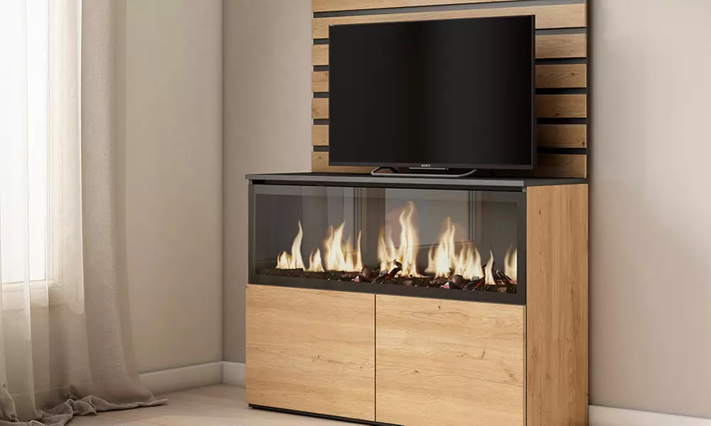 Sideboard mit LED-Elektrokamin