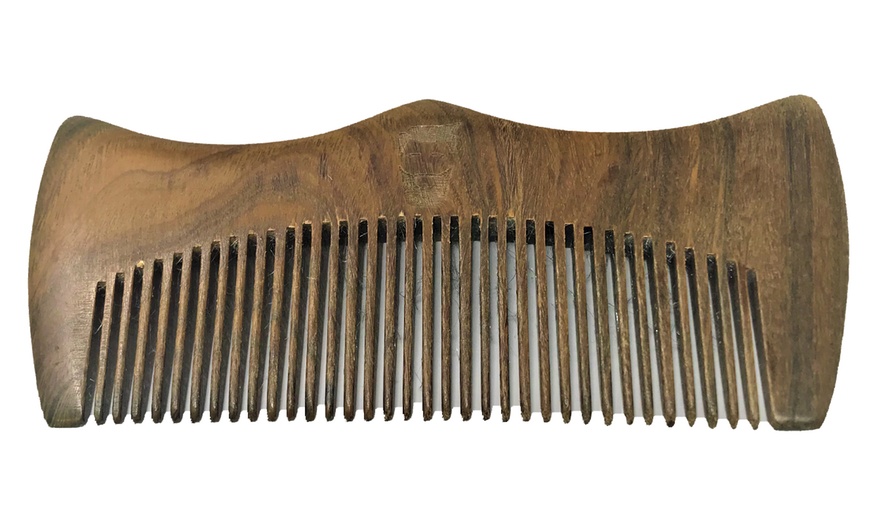 Image 2: Carved Wooden Beard Combs