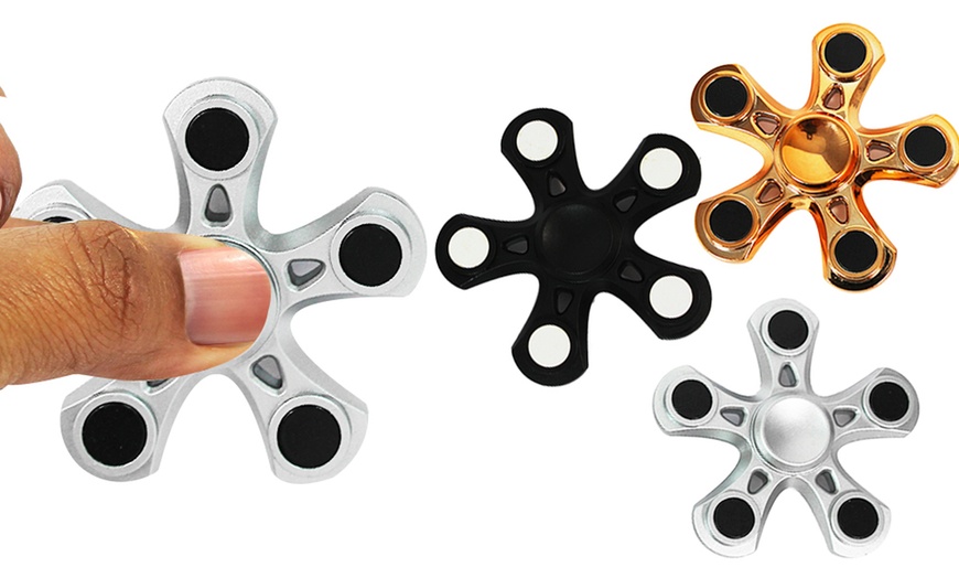 Image 1: Five-Spoke Fidget Finger Spinner