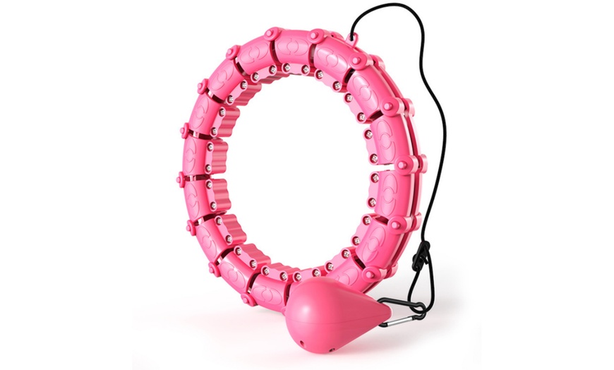 Image 2: Adjustable Weighted Fitness Hula Hoop