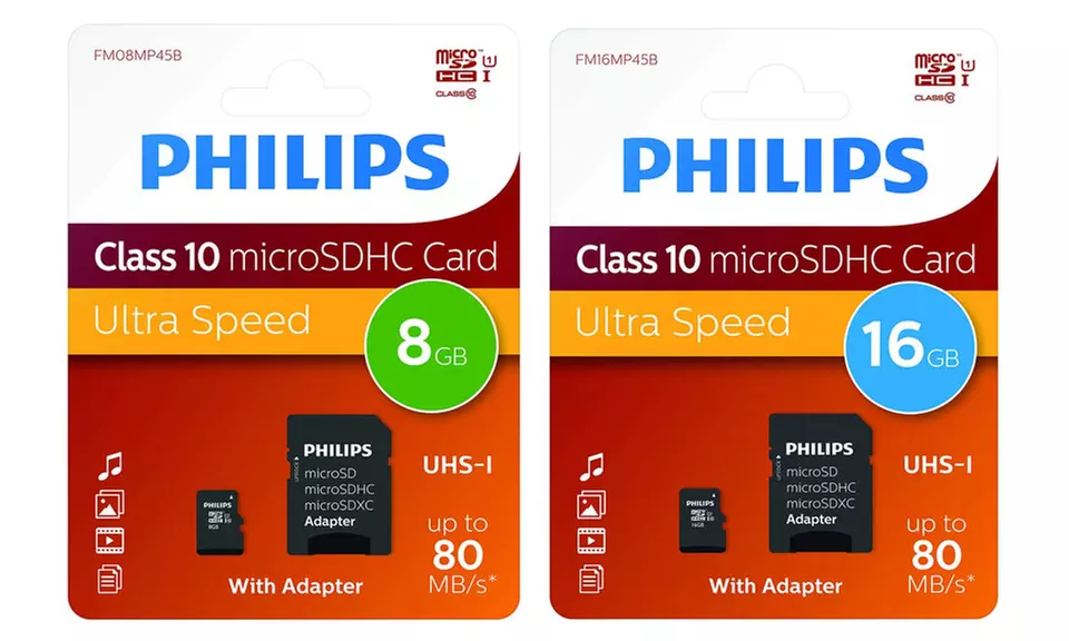 Carte SD Philips 8 ou 16 Go - Primary Image